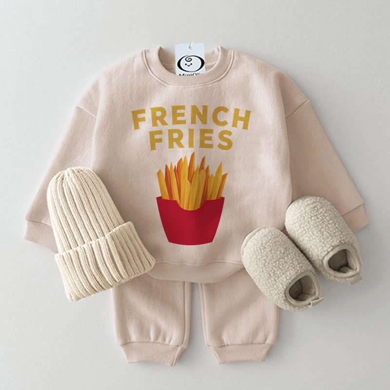 FRENCH FRIESベビーベージュスウェットシャツ 2点セット - ベージュ - 2～3歳 - image 1