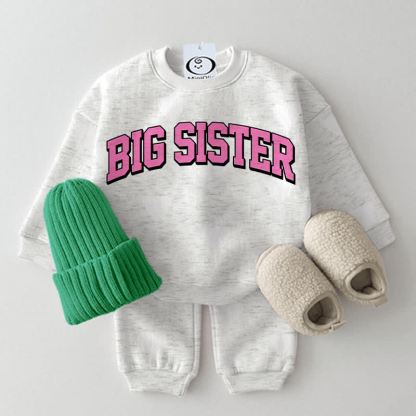BIG SISTERベビー ライトグレー 2ピース スウェットシャツセット - ライトグレー - 2～3歳 - image 1