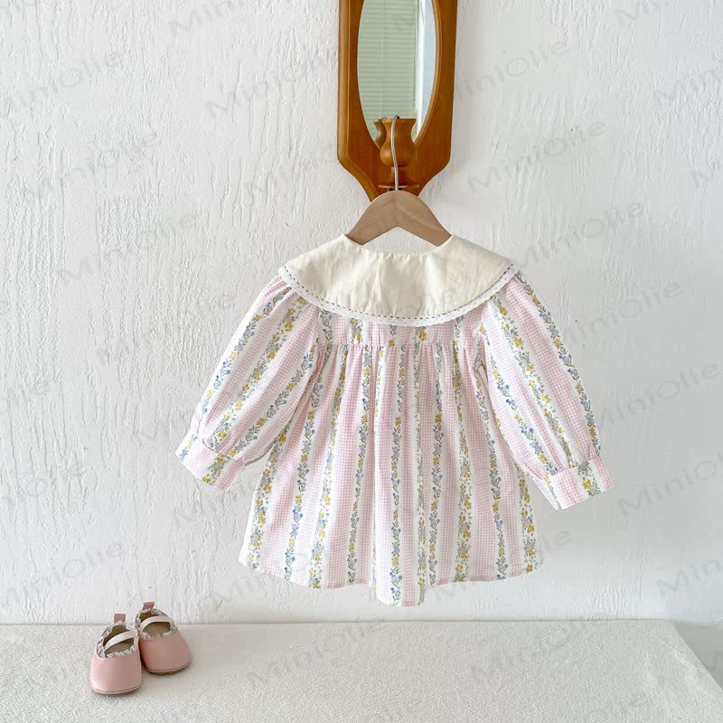 幼児用女の子向け花柄長袖Dress - image 7
