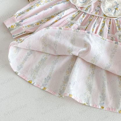幼児用女の子向け花柄長袖Dress - image 11