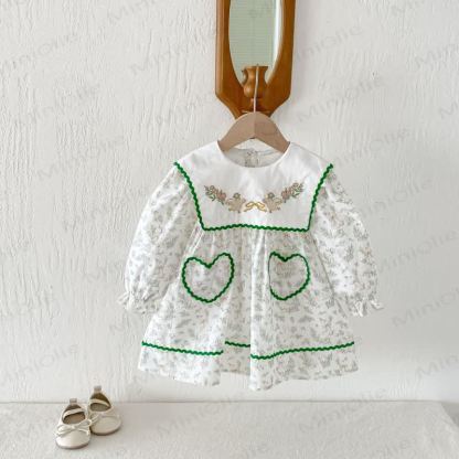 幼児用女の子向けアヒル柄長袖Dress - image 3
