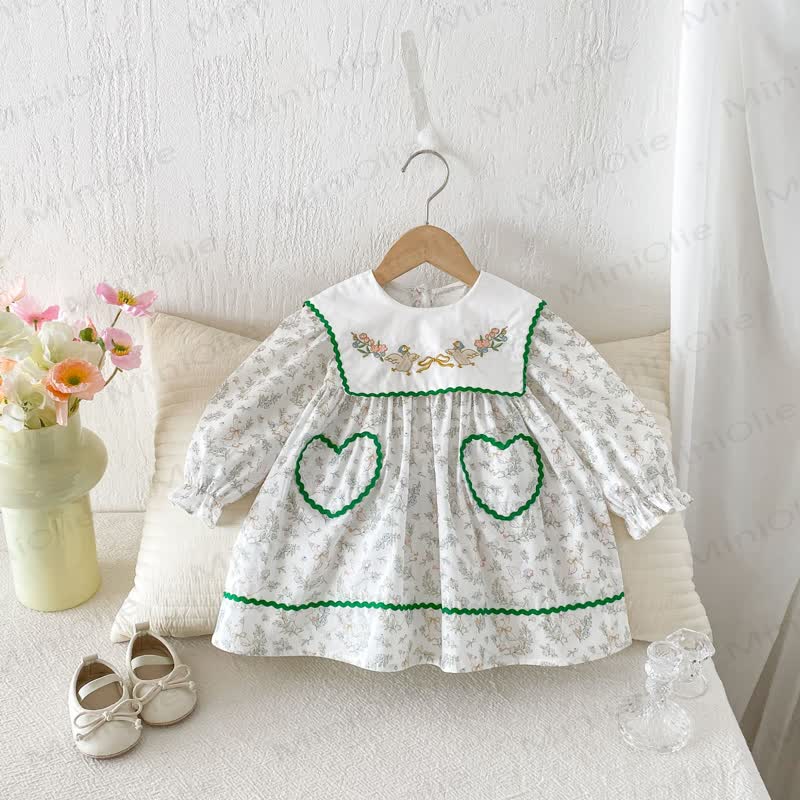 幼児用女の子向けアヒル柄長袖Dress - image 2