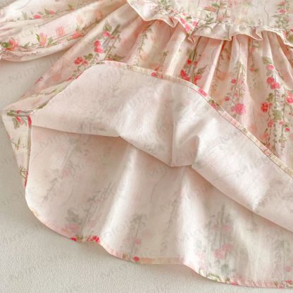 幼児用女の子向け花柄フリル襟長袖Dress - image 10