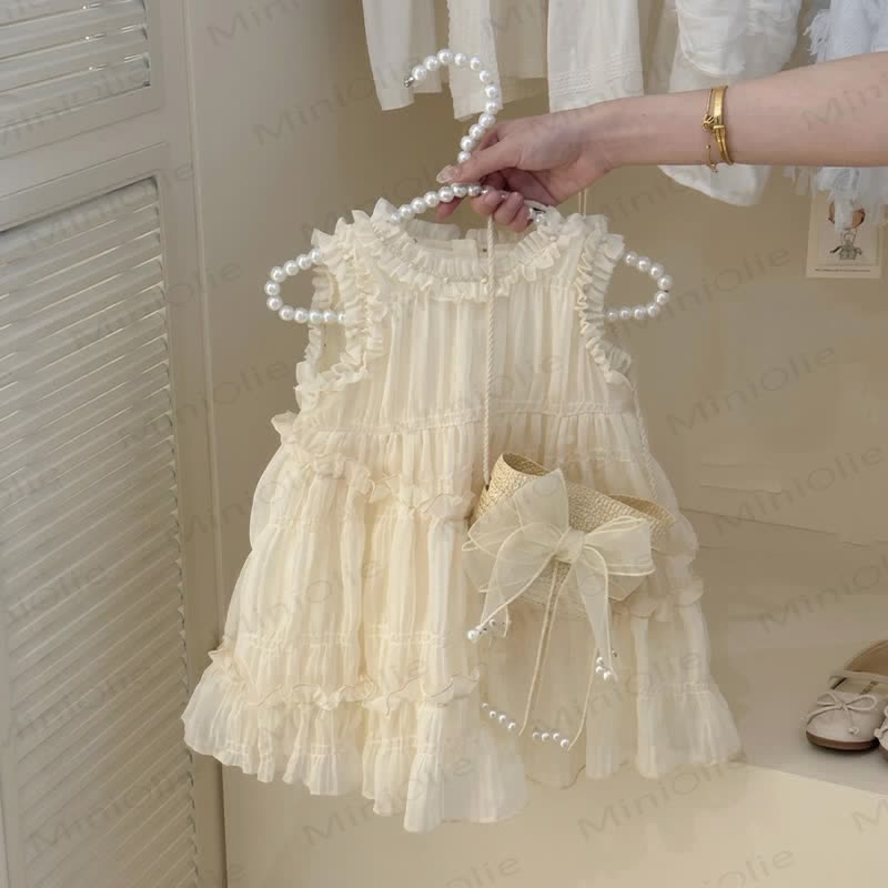 幼児用ベビーガールズノースリーブティアードDress - ベージュ - 8-9T - image 1