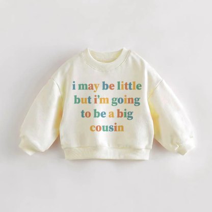 I MAY BE LITTLE BUT I'M GOING TO BE A BIG COUSIN幼児用クリームスウェットシャツ - クリーム - 3～5歳 - image 1