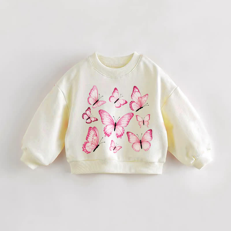 ベビー幼児用バタフライクリームスウェットシャツ - クリーム - 3～5歳 - image 1