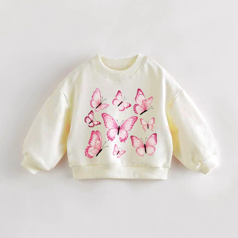 ベビー幼児用バタフライクリームスウェットシャツ - クリーム - 3～5歳 - image 1