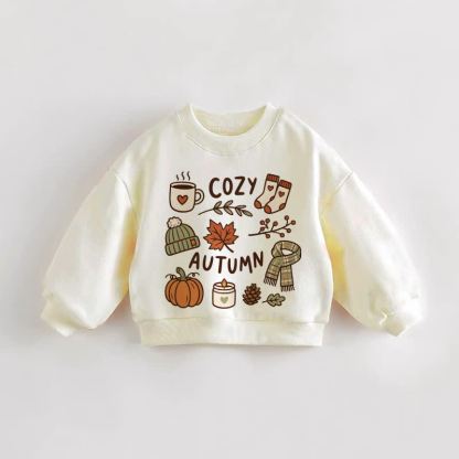 COZY AUTUMN幼児用クリームスウェットシャツ - クリーム - 3～5歳 - image 1