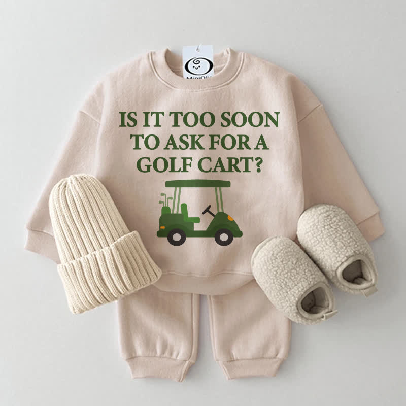 IS IT TOO SOON TO ASK FOR A GOLF CART?ベビーベージュスウェットシャツ2点セット - ベージュ - 2～3歳 - image 1