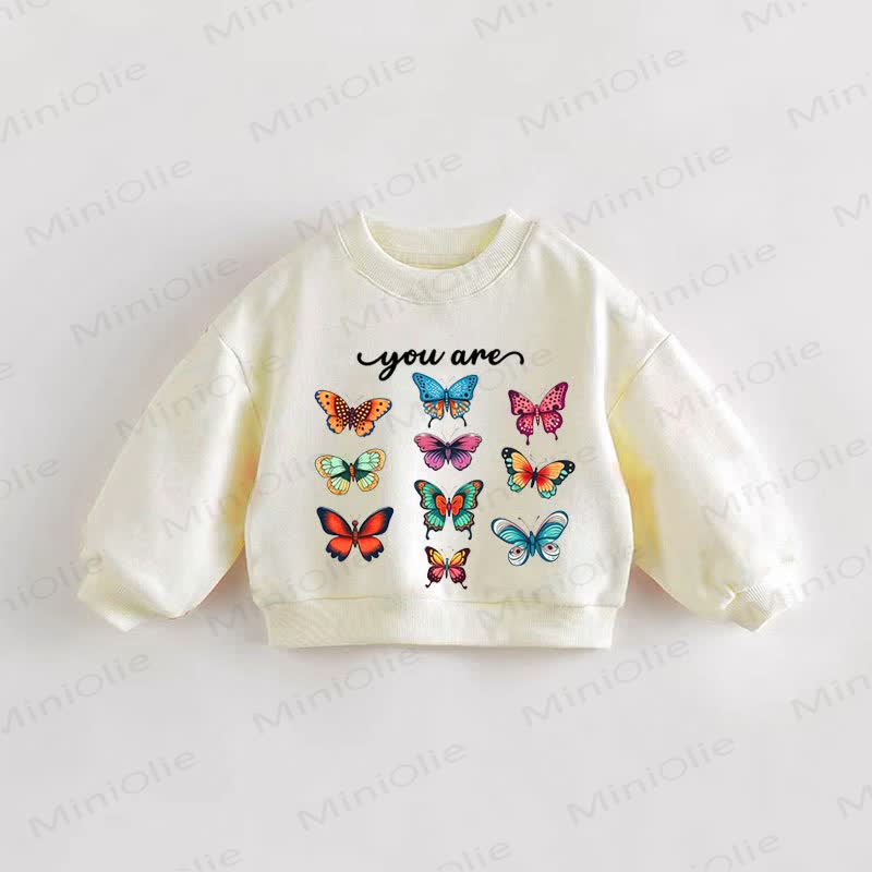YOU ARE赤ちゃん幼児用スローガン入りクリームスウェットシャツ - クリーム - 3～5歳 - image 1