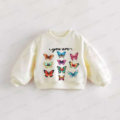 YOU ARE赤ちゃん幼児用スローガン入りクリームスウェットシャツ - クリーム - 3～5歳 - image 1