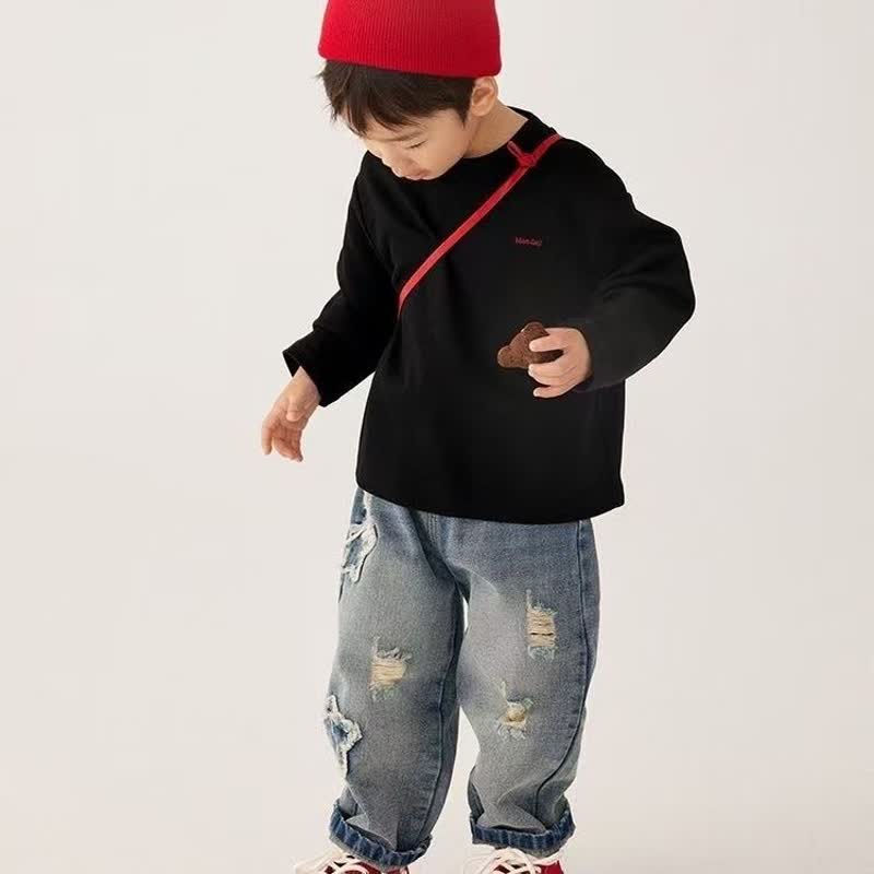 幼児男の子用 星柄 ゆったりフィット デニムジーンズ - image 4