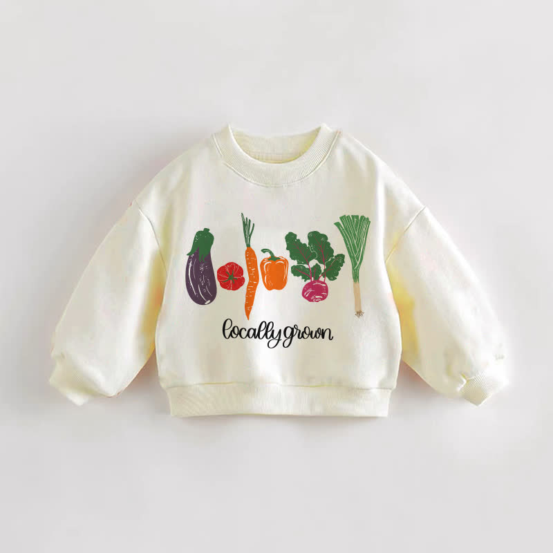 LOCALLY GROWNの野菜クリーム色のベビー幼児用スウェットシャツ - クリーム - 3～5歳 - image 1