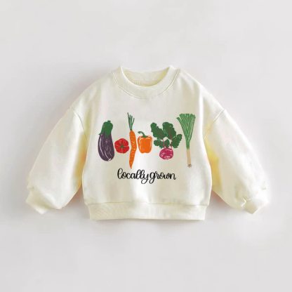 LOCALLY GROWNの野菜クリーム色のベビー幼児用スウェットシャツ - クリーム - 3～5歳 - image 1