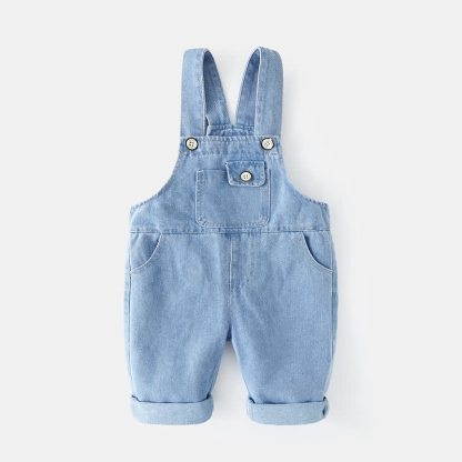 ベビー・幼児用 ブルーデニム カフ付きオーバーオール - 青 - 3～4歳 - image 1
