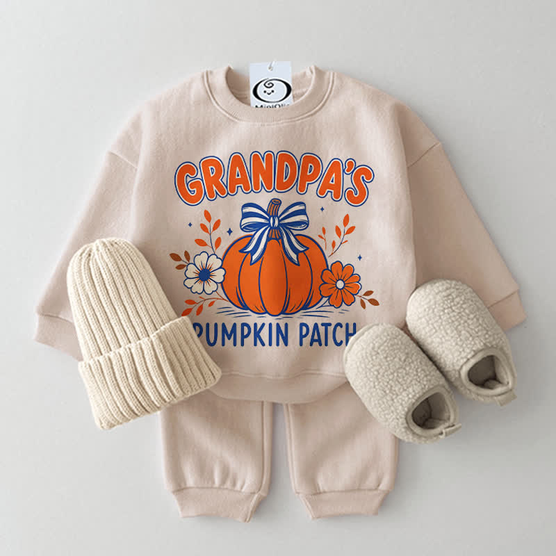 おじいちゃんのGRANDPA'S PUMPKIN PATCHベビーベージュスウェットシャツ 2点セット - ベージュ - 2～3歳 - image 1