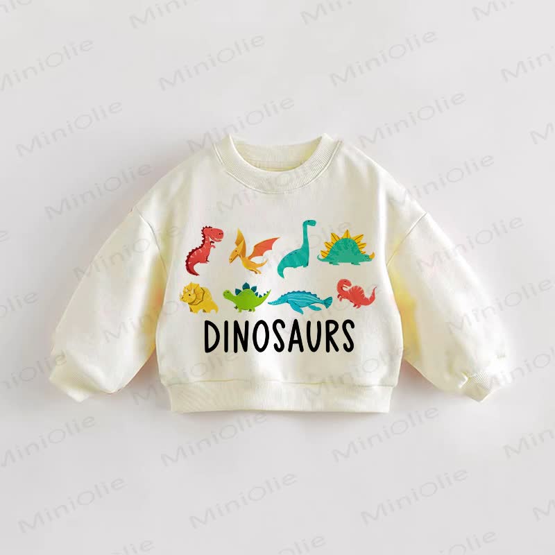 DINOSAURS・幼児用クリームスウェットシャツ - クリーム - 3～5歳 - image 1