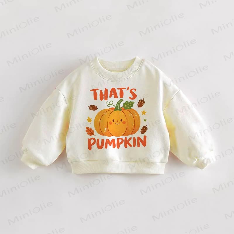 THAT'S PUMPKINベビー幼児用クリームスウェットシャツ - クリーム - 3～5歳 - image 1