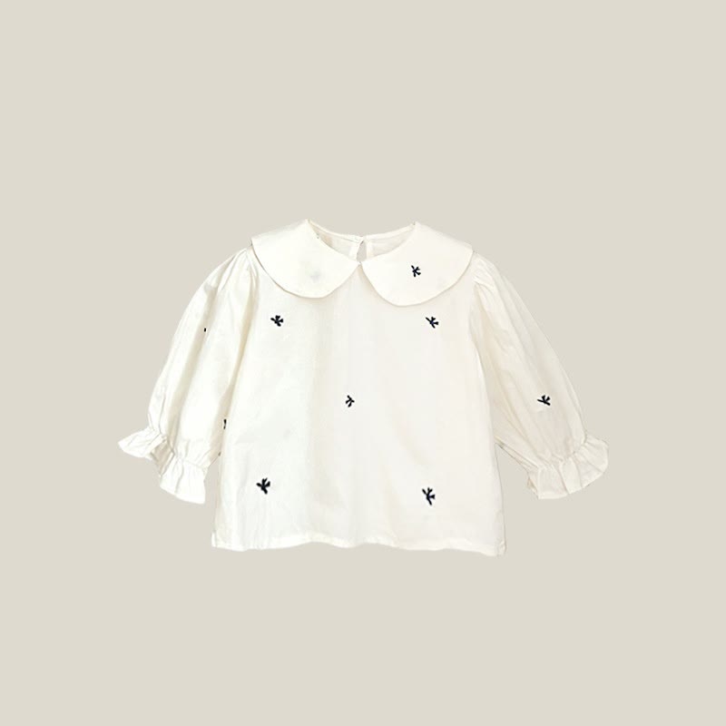 幼児用ベビーガールズ ホワイト長袖トップスまたはギンガムチェックのジャンパースカート - ホワイトトップ - 4～5歳 - image 2