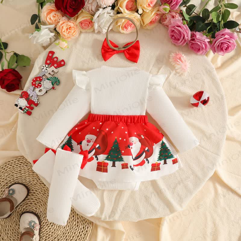 MERRY CHRISTMASベビースカート付きボディスーツ ヘッドバンドとソックス - image 10