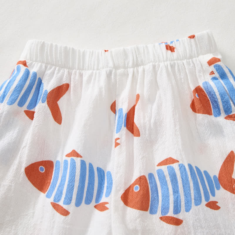 幼児男の子用 白魚柄シャツ＆ショートパンツ 2点セット - image 6