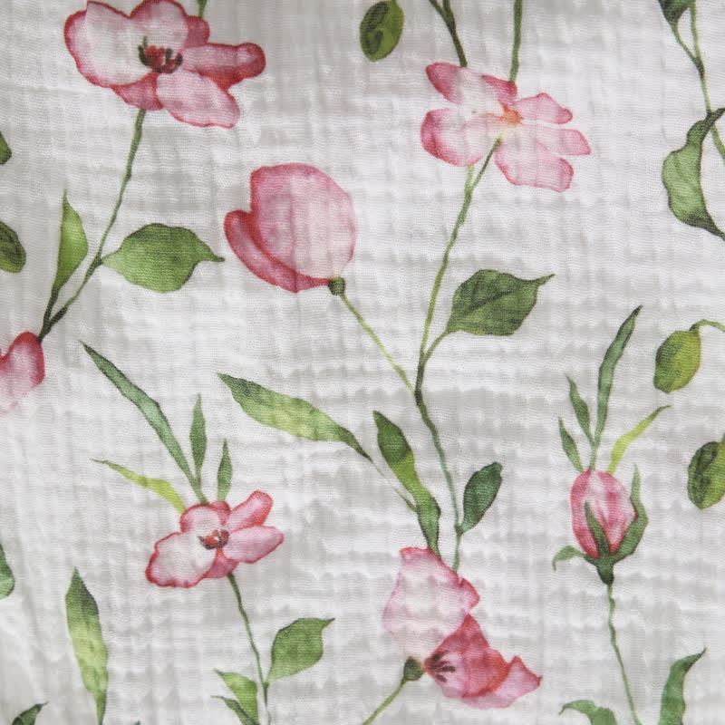 ベビーガール用白花柄ロンパース（帽子付き） - image 4