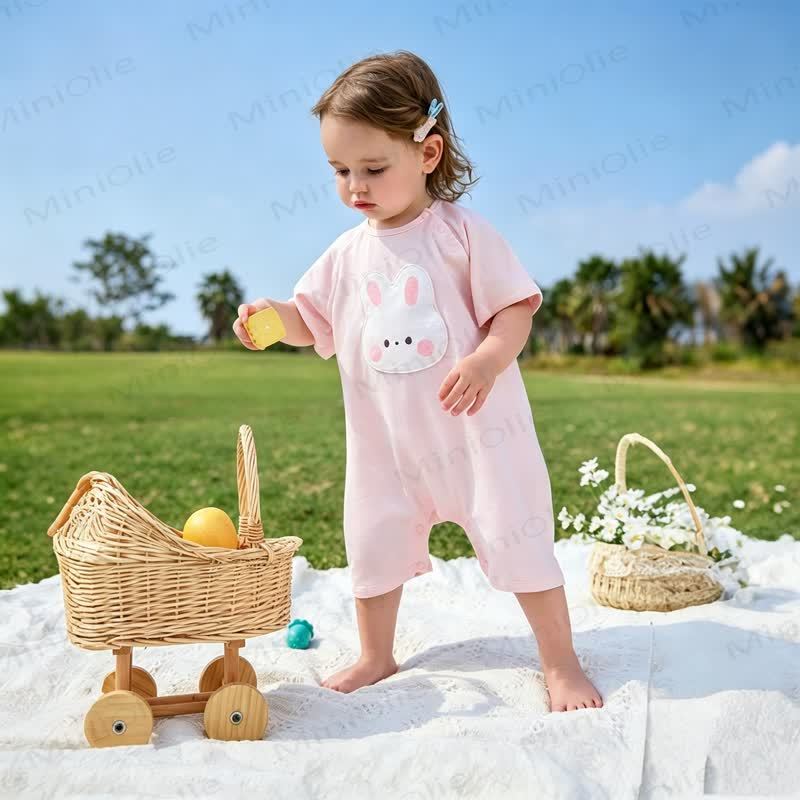 ベビーコットン半袖ロンパース - ピンク - 18～24ヶ月 - image 5