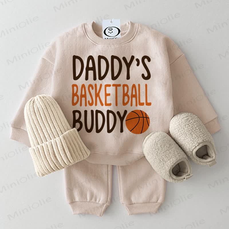 DADDY'S BASKETBALL BUDDYスウェットシャツ＆パンツ 2点セット - ベージュ - 2～3歳 - image 1