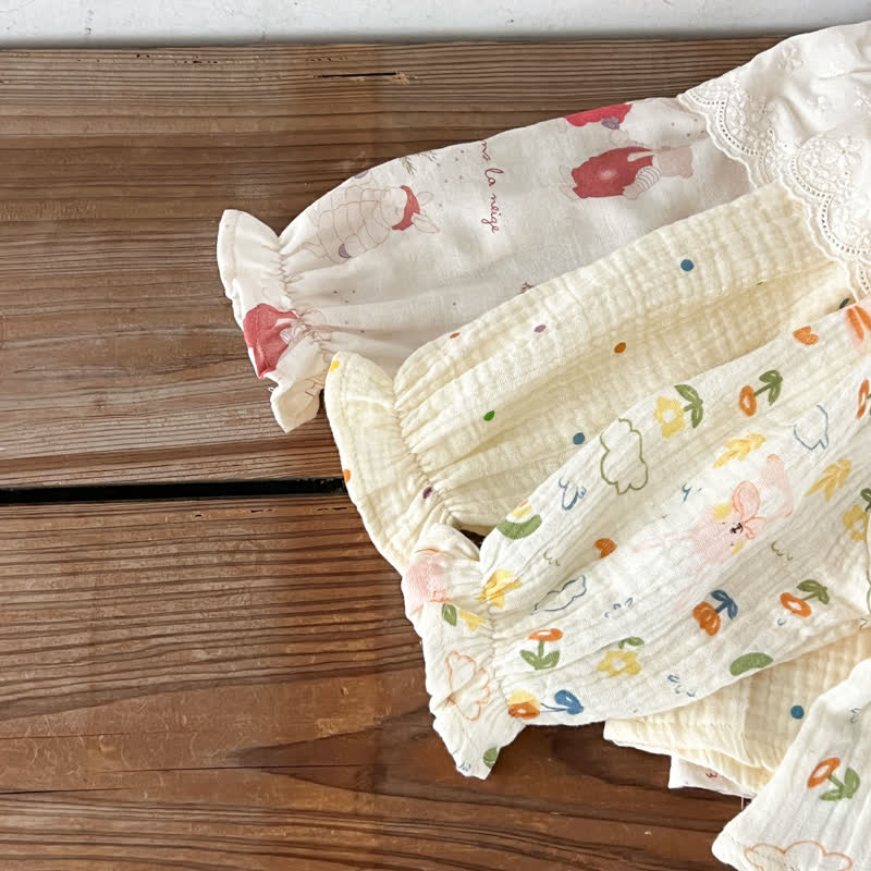 幼児用ベージュプリント長袖トップス＆パンツ2点セット - image 9