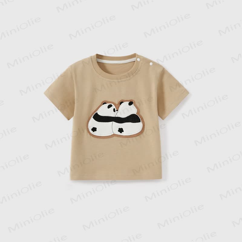 ベビー漫画アップリケ付きコットンTシャツ - 茶色 - 3～4歳 - image 2