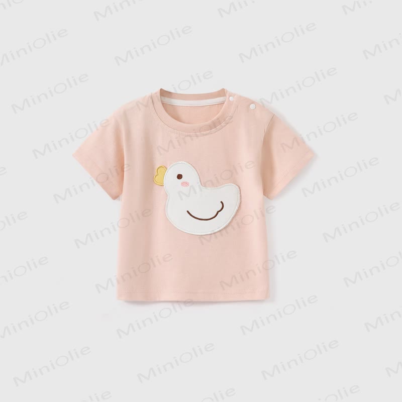 ベビー漫画アップリケ付きコットンTシャツ - ピンク - 3～4歳 - image 3