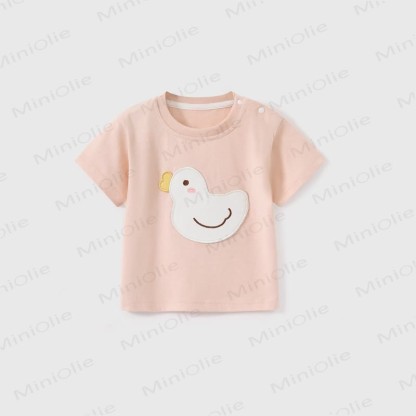 ベビー漫画アップリケ付きコットンTシャツ - ピンク - 3～4歳 - image 3