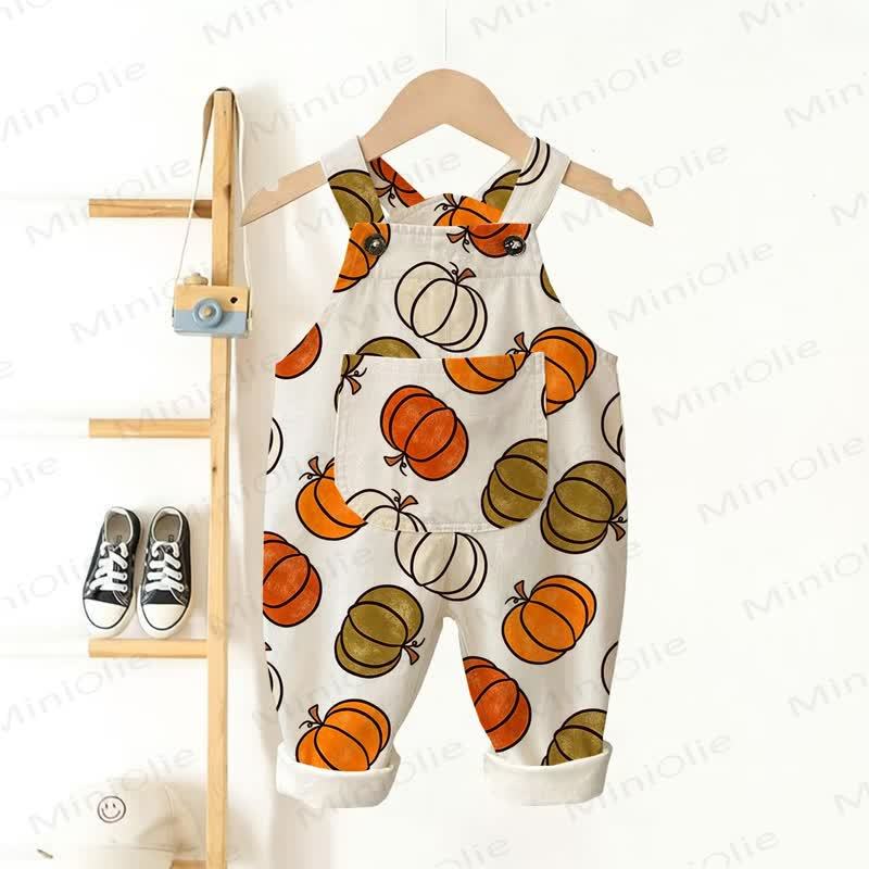 ベビー・幼児用パンプキン柄オーバーオール - ベージュ - 3～5歳 - image 1
