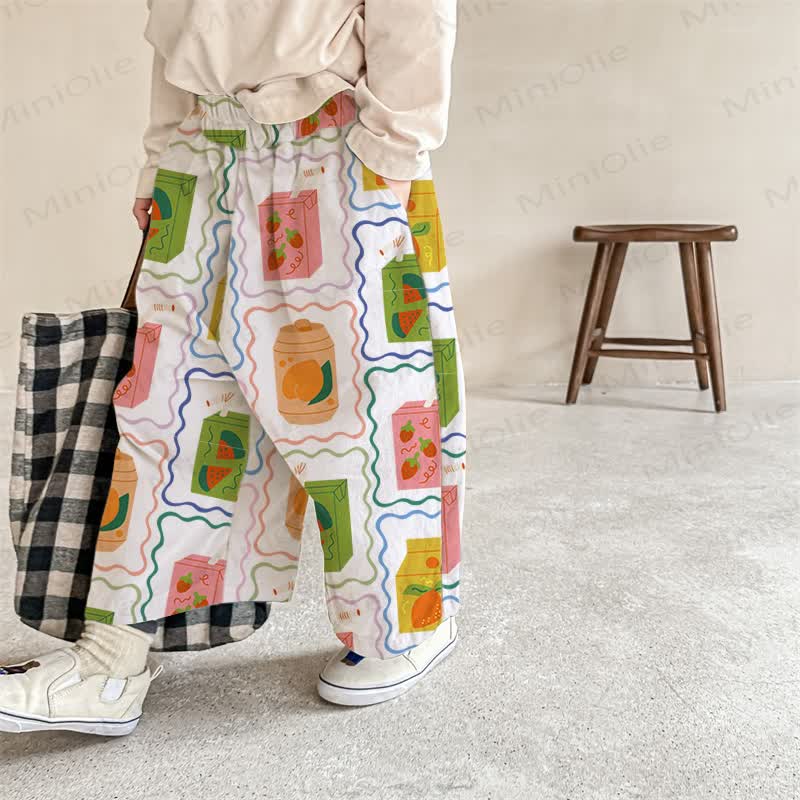 ベビーフルーツジュース柄パンツ - 白 - 2～3歳 - image 1
