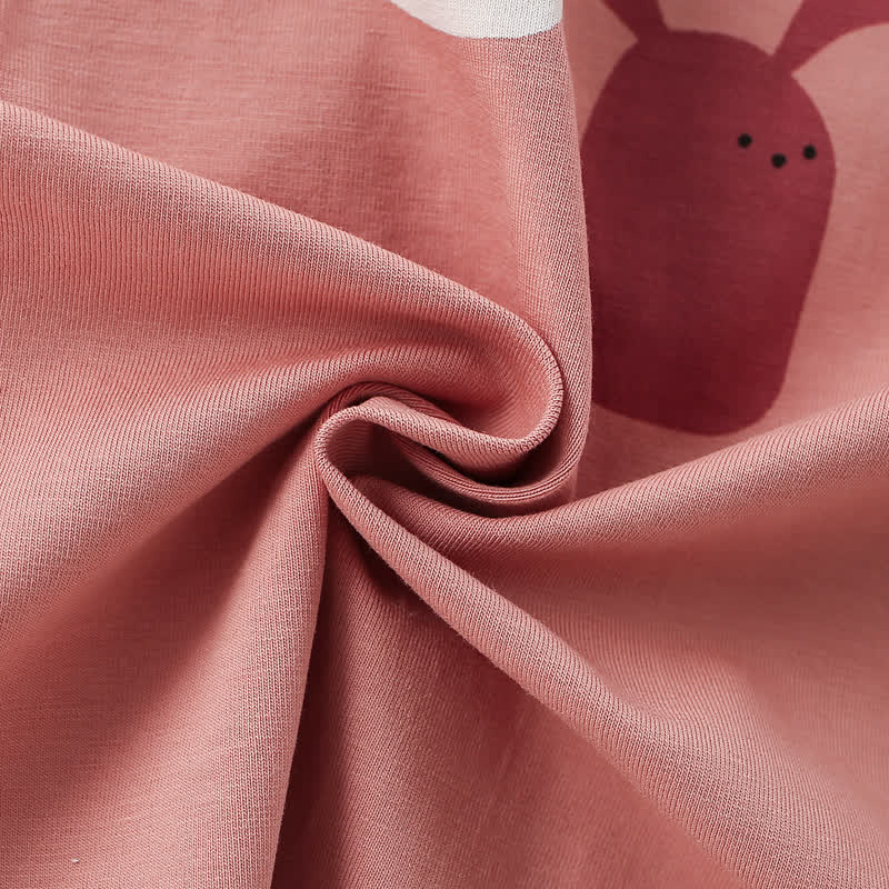 幼児用女の子向けピンクのうさぎ柄長袖Dress - image 5