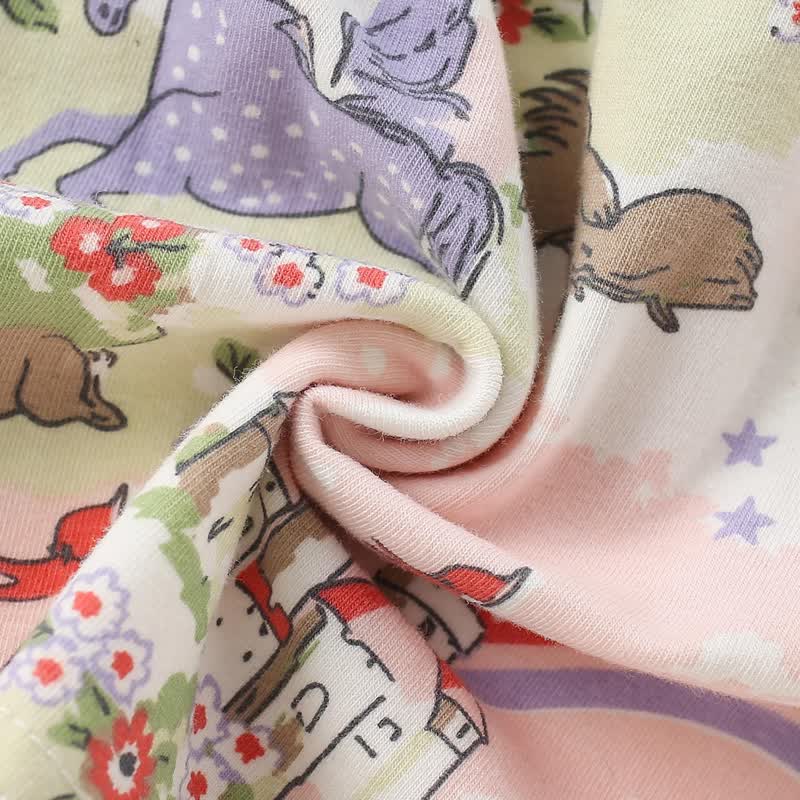 幼児用女の子向けベージュユニコーン柄長袖Dress - image 5