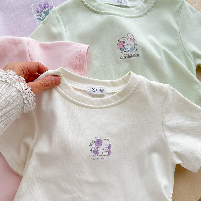 幼児用女の子向け 花柄/動物柄Tシャツ＆パンツ 2点セット - image 7