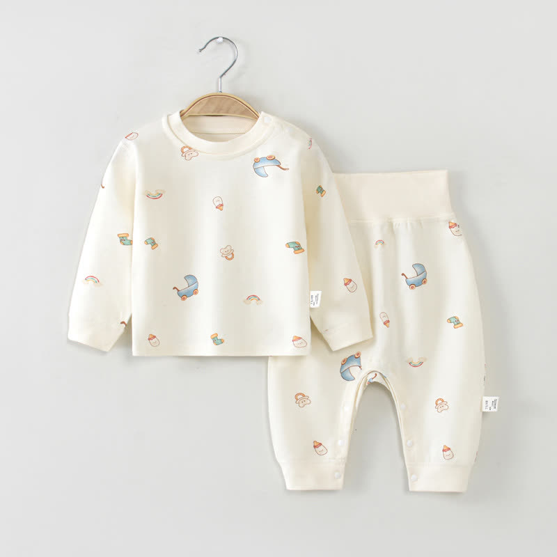 ベビー・幼児用長袖トップス＆パンツパジャマ2点セット - ベージュレインボー - 2～3歳 - image 2