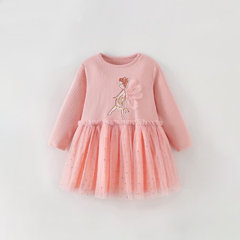 幼児用女の子向けピンクのダンシングプリンセス柄長袖チュールDress - ピンク - 10-11歳 - image 2