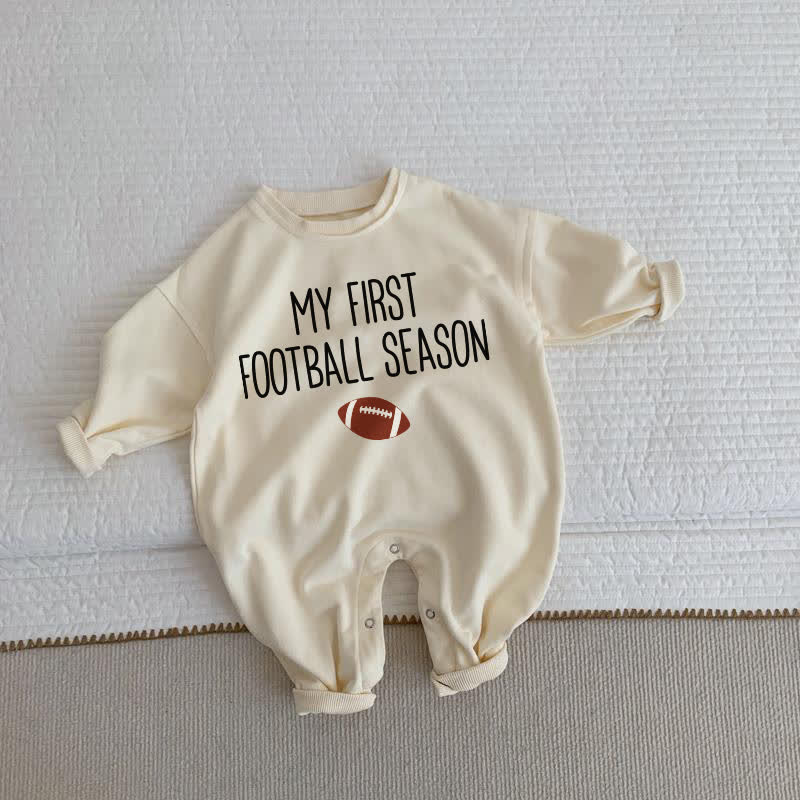 MY FIRST FOOTBALL SEASON　ベビーベージュロンパース - ベージュ - 2～3歳 - image 1
