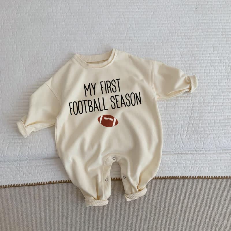 MY FIRST FOOTBALL SEASON　ベビーベージュロンパース - ベージュ - 2～3歳 - image 1