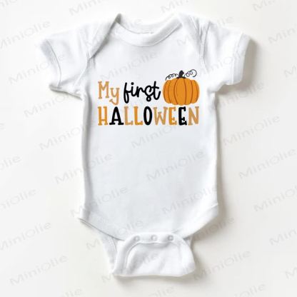 MY FIRST HALLOWEEN　ベビーパンプキン ホワイトボディスーツ - 白 - 18～24ヶ月 - image 1