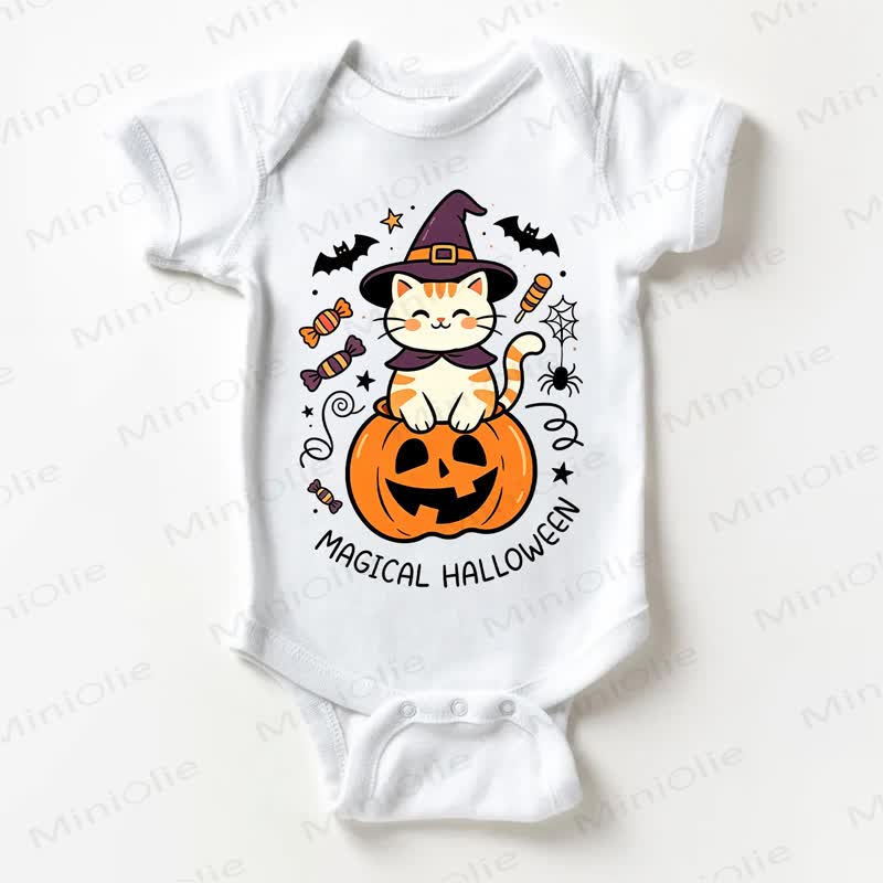 MAGICAL HALLOWEENベビーキャット ホワイトボディスーツ - 白 - 18～24ヶ月 - image 1
