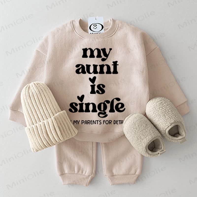 MY AUNT IS SINGLEベビー用ベージュツーピースセット - ベージュ - 2～3歳 - image 1