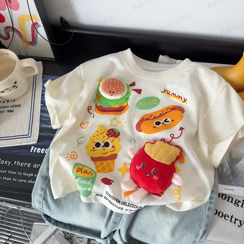 YUMMY幼児向け食べ物プリントTシャツ - image 2