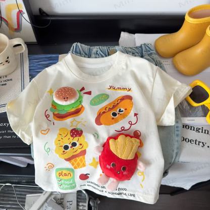 YUMMY幼児向け食べ物プリントTシャツ - image 3
