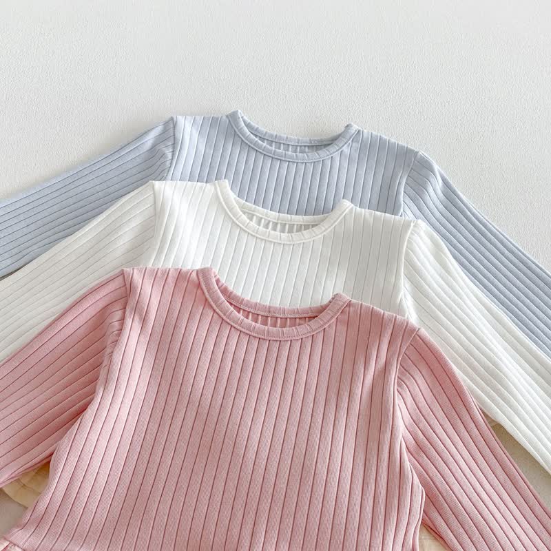 ベビー用無地長袖ペプラムトップス＆パンツ2点セット - image 6