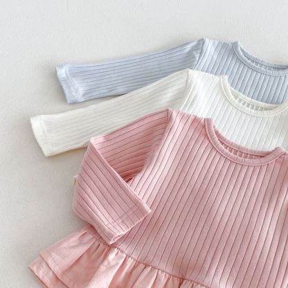 ベビー用無地長袖ペプラムトップス＆パンツ2点セット - image 7