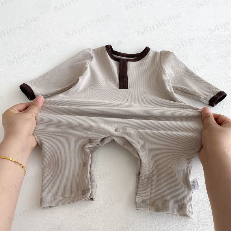 ベビー用カラーブロックロンパース（帽子付き） - image 12
