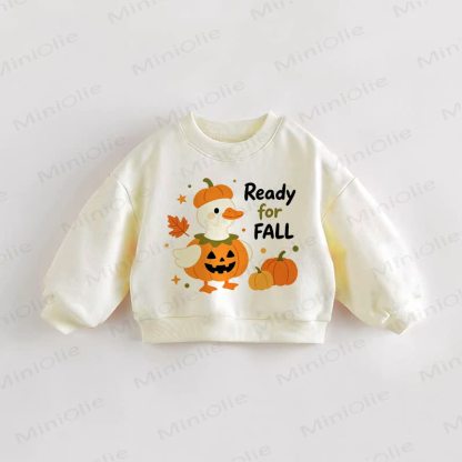 READY FOR FALL・幼児用パンプキンダック柄スウェットシャツ - クリーム - 3～5歳 - image 1